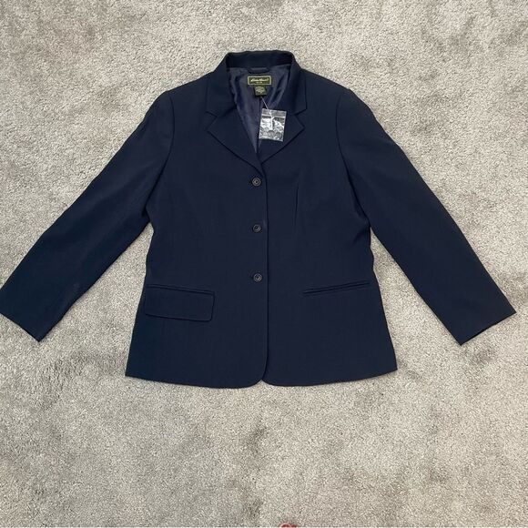 NWOT Eddie Bauer Navy Blazer Size 10P - Picture 4 of 13